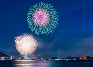 打ち上げ花火の様子